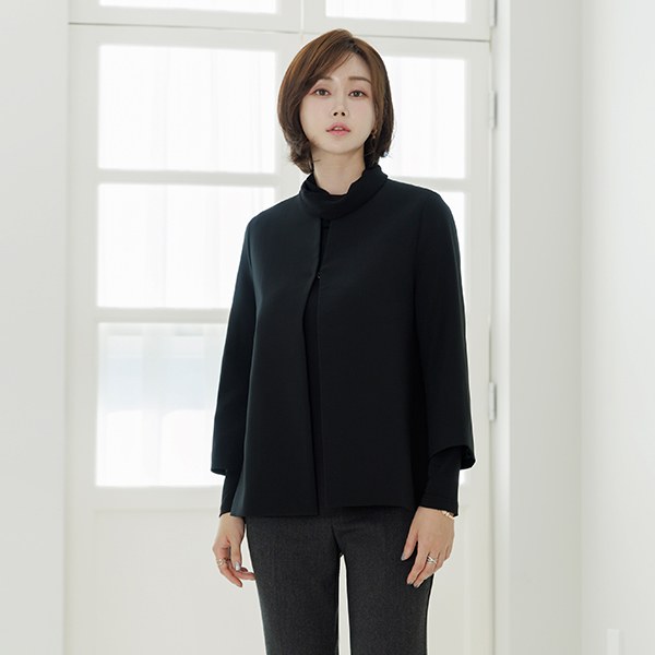 [THE BLACK] Belcor Simple Round Jacket OUB4022