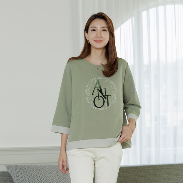 Auto Pearl Color Block 7-Sleeve T-Shirt TBD4069