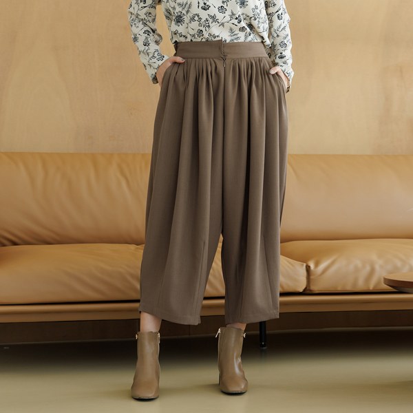 Pintuck shirring wide pants PTD4043