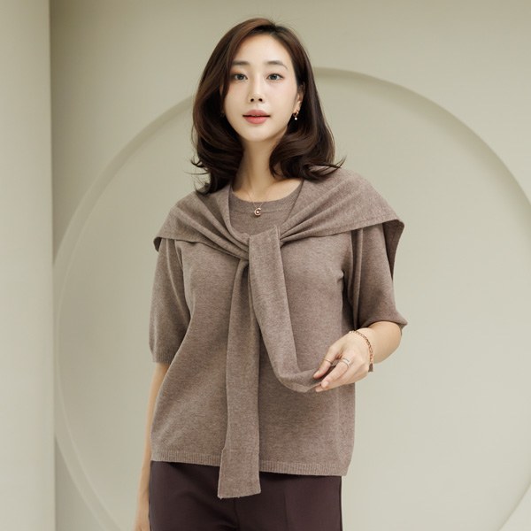 Lambswool Knit [ShawlSET] SETD4002