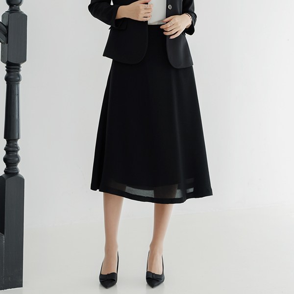 [THE BLACK] Foamed A-line Skirt SKC4002