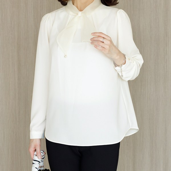 TBB1162_DO organza tie blouse