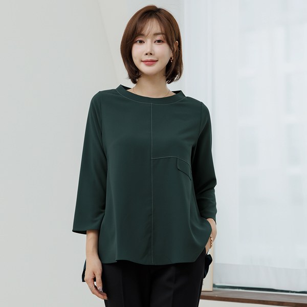 [THE BLACK] Hollin Stitch Blouse TBD4197