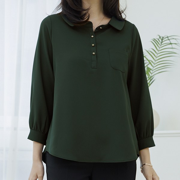 [THE BLACK] Avichel Pocket Collar Blouse TBD4123