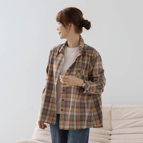 Swing color check shirt TBD4063