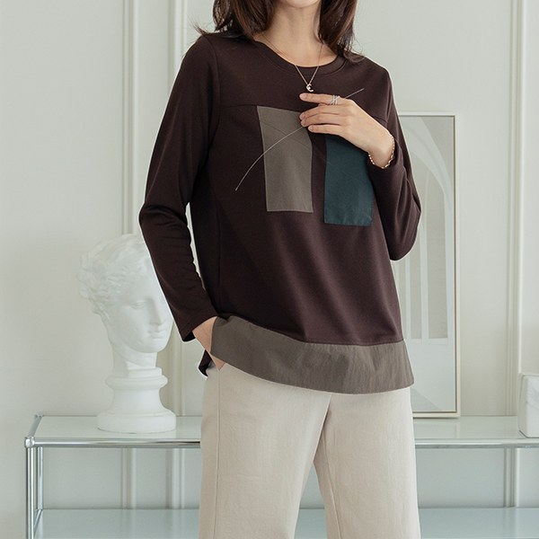 Double color square t-shirt TBD5011