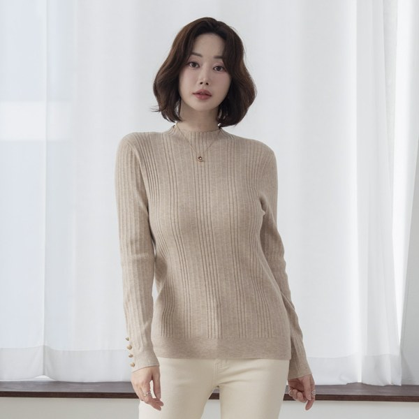 Viscose half-neck knit KND5006