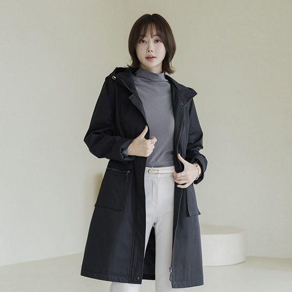 [THE BLACK] Maureen Nuvim Zipper Coat OUD6007