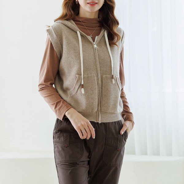 Tianghood vest zip-up VED6009