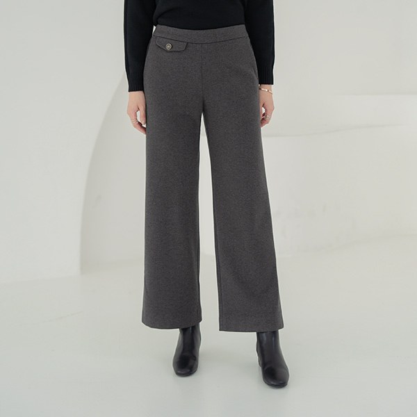 [THE BLACK] Huin Button Wool Wide Pants [WinterVER] PTD6039