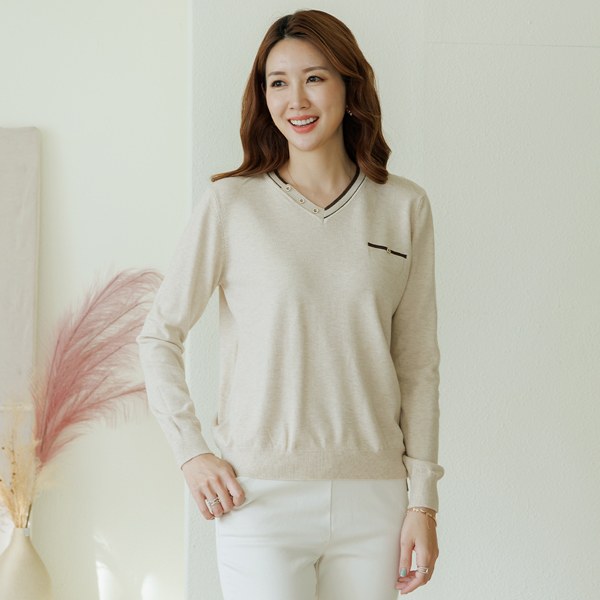 Jessie Cubic V-Neck Knit KND6007