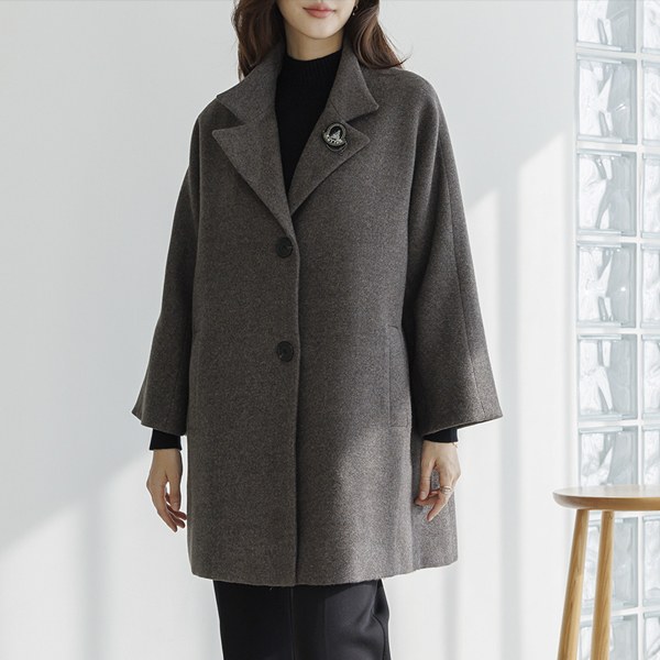 [THE BLACK] Claude Wool Coat (broochSET) OUD6041