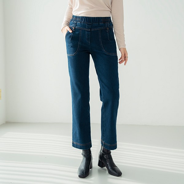 One piece semi-wide denim pants [WinterVER] PTD6049