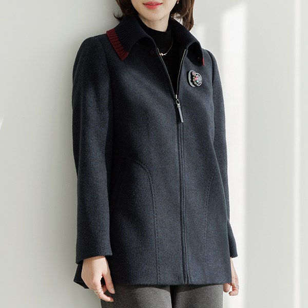 [THE BALCK] Rockshool Cashmere Coat (broochSET) OUD6063