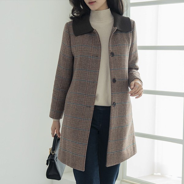 [THE BLACK] Revlin Shibori Cara Check Coat OUD6051