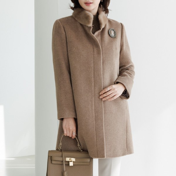 [THE BALCK] Zoid Wool Alpaca Coat (broochSET) OUD6055