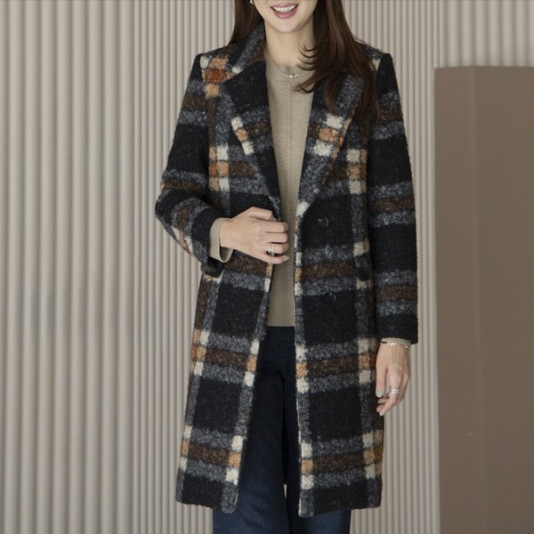 Dorisa Check Long Coat OUD6048