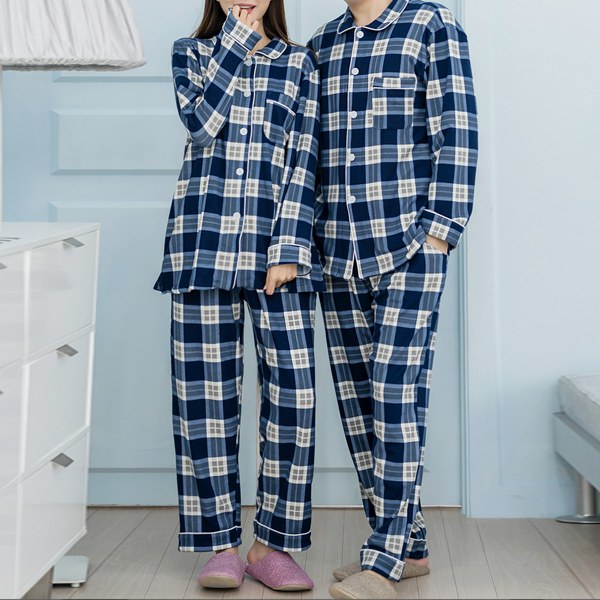 Men and Women Modern Check Top and Bottom SET HWD6001