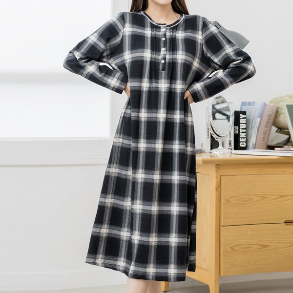 Round modern check one-piece OPD6015