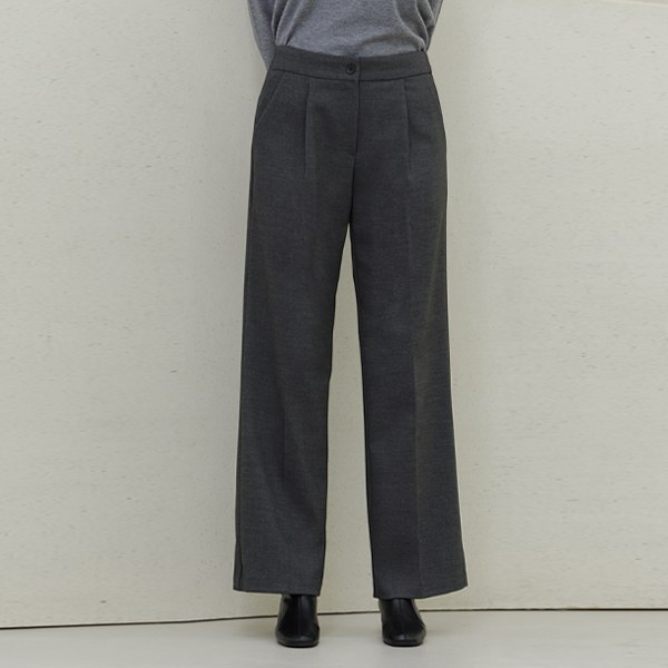 Half-pin tuck fleece wide pants PTD6095