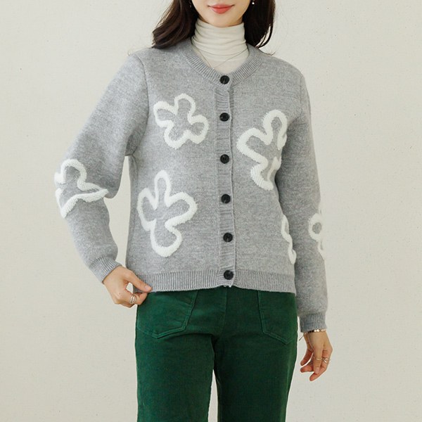 Birko Flower Knit Wool Cardigan CAD6012